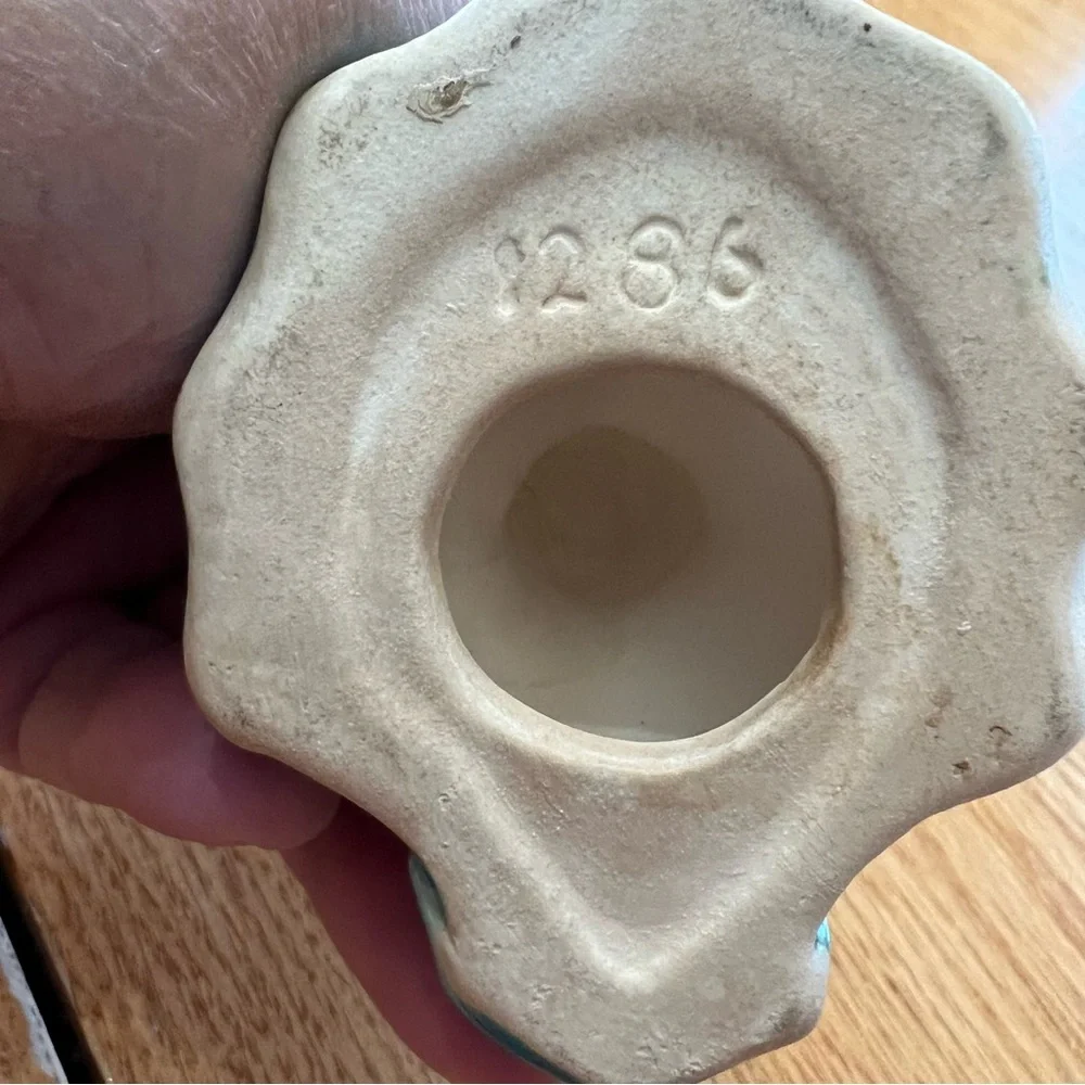 Vintage Turquoise Ceramic Bud Vase with Unique Design